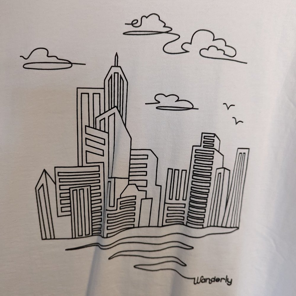 Wanderly City Guides White/Black T-Shirt Port & Company 100% Cotton Unisex sx 2X